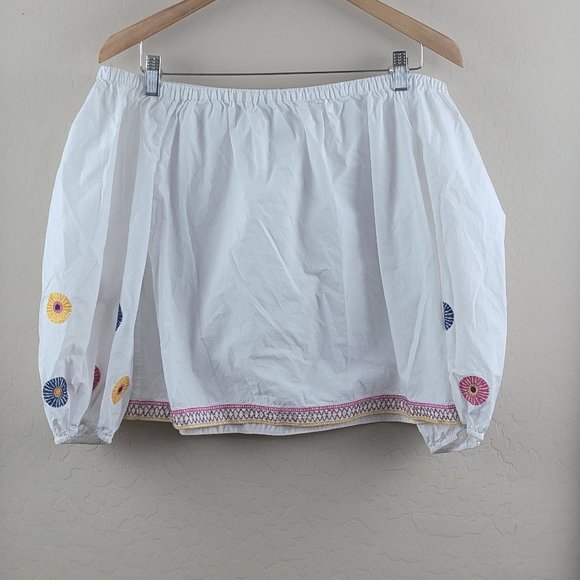 Madewell Embroidered Off-the-Shoulder Top Size M - Picture 8 of 13